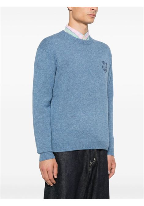 Blue Bold Fox Head Bold Fox Head embroidered sweatshirt Maison kitsuné - men MAISON KITSUNÉ | NM00812KT1112H420